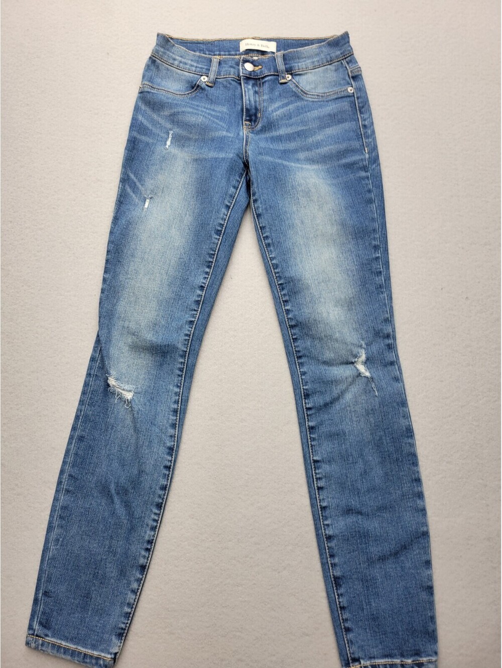 Henry & Belle Women's Jeans Size 26 Blue Skinny Ankle Medium Wash Ripped